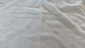 Vintage Julius Berger & Co. Baby blanket with Belgium lace